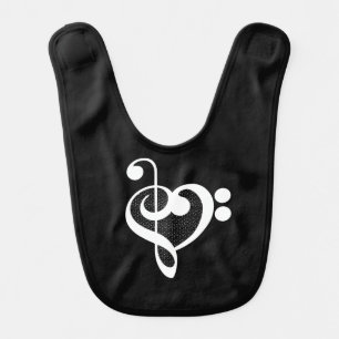 Music Heart - I Love Music Baby Bib