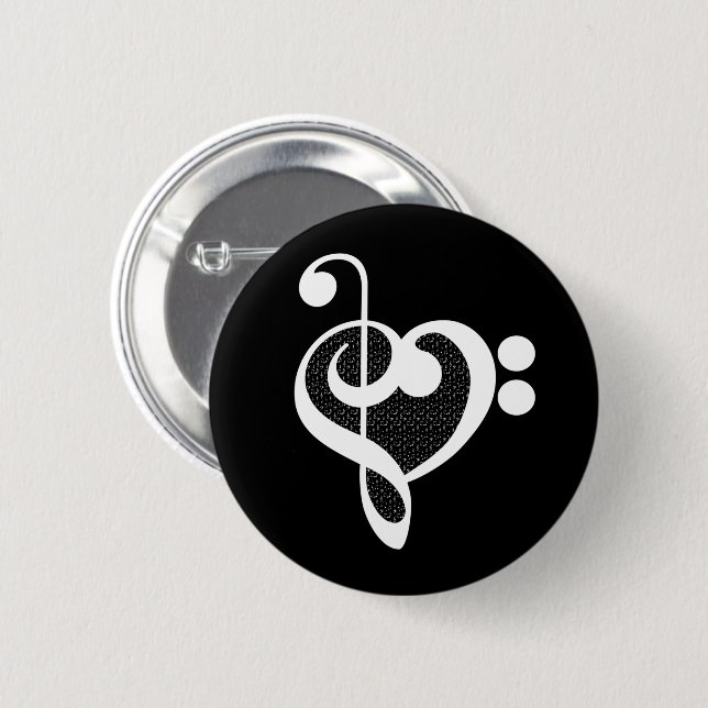 Music Heart - I Love Music Button (Front & Back)