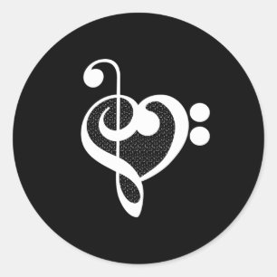 Music Heart - I Love Music Classic Round Sticker