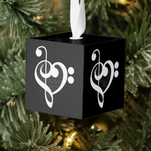 Music Heart - I Love Music Cube Ornament