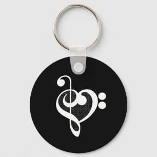 Music Heart - I Love Music Keychain