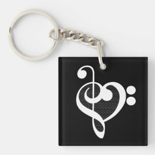 Music Heart - I Love Music Keychain