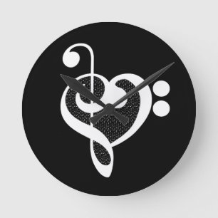 Music Heart - I Love Music Round Clock