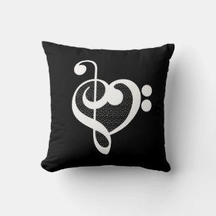 Music Heart - I Love Music Throw Pillow