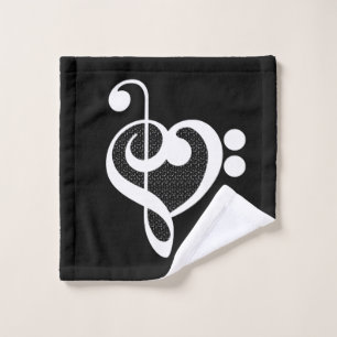 Music Heart - I Love Music Wash Cloth