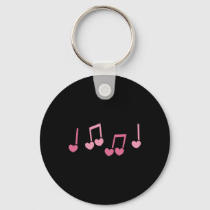 Music Heart Music Note Funny Musician Kids Girls M Keychain