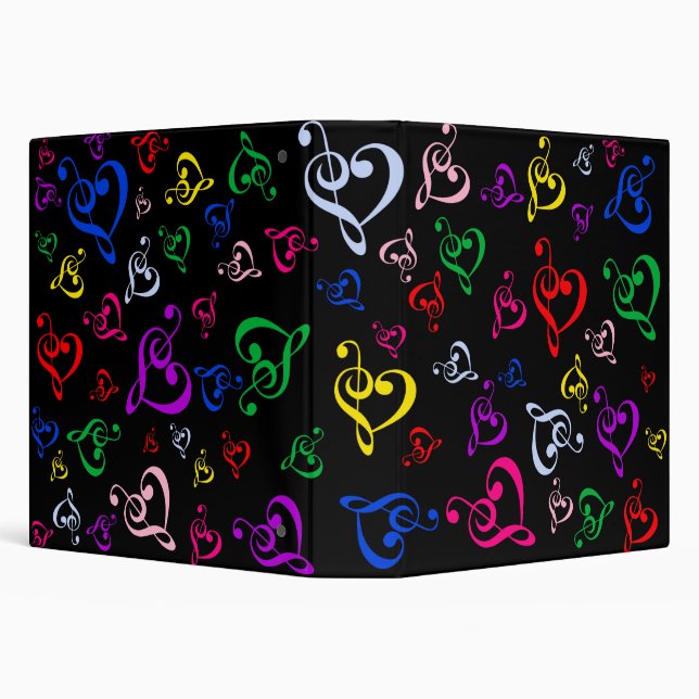 Music heart note 3 ring binder (Background)