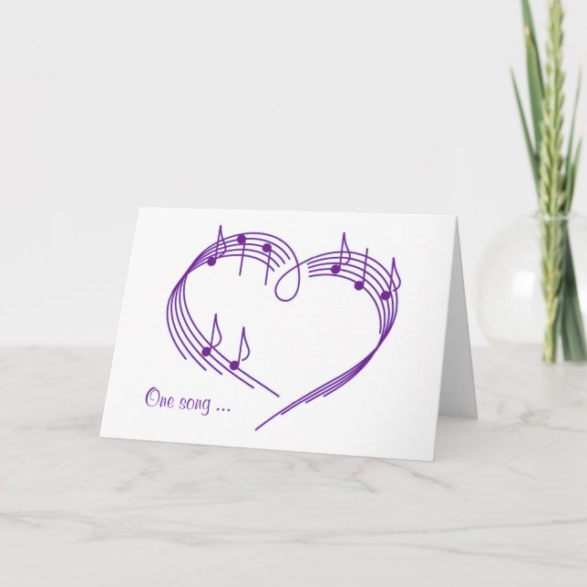 Music Heart on white Card (Front)