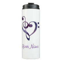 Music Heart Personalized Thermal Tumbler