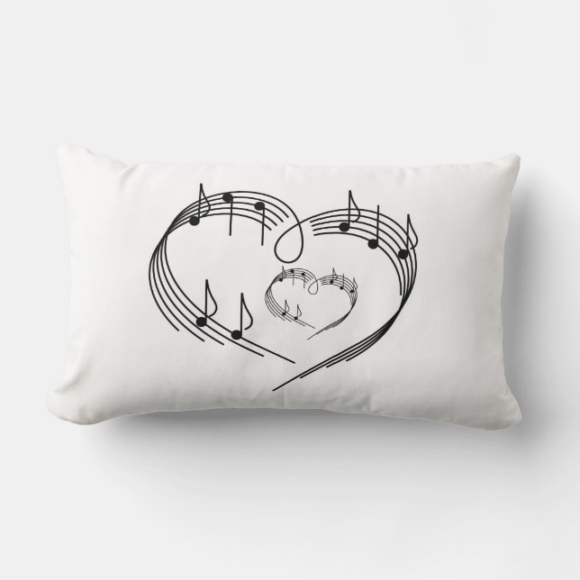 Music Heart Throw Pillow (Front)