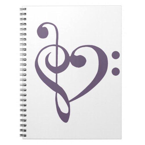 Music Heart Treble Bass Clef Heart _ Grape Compote Notebook