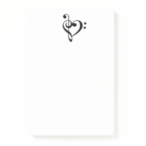 Music Heart Treble Clef Bass Clef Musician Post-it Notes