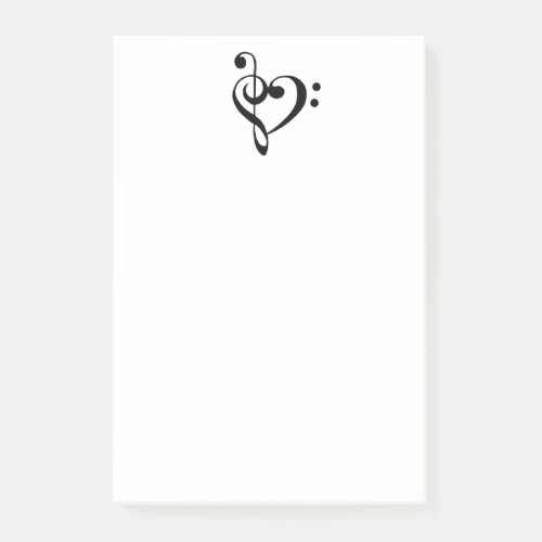 Music Heart Treble Clef Bass Clef Musician Post_it Notes