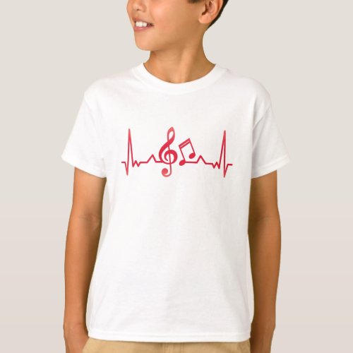 Music Heartbeat piano and guitar Xmas Gift T_Shirt