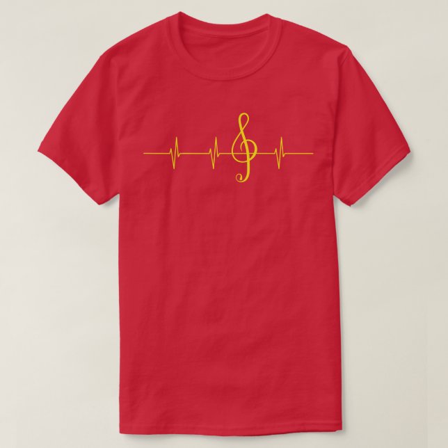 Music Heartbeat Pulse Musician Clef T-Shirt (Design Front)