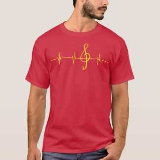 Music Heartbeat Pulse Musician Clef T-Shirt