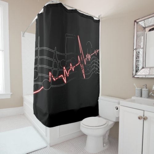 Music Heartbeat  Shower Curtain