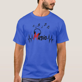 Music heartbeat with headphones vintage T-Shirt