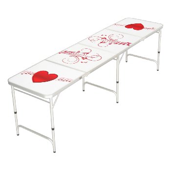 Music Hearts Beer Pong Table by LwoodMusic at Zazzle