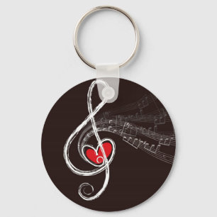 Music Hearts Keychain