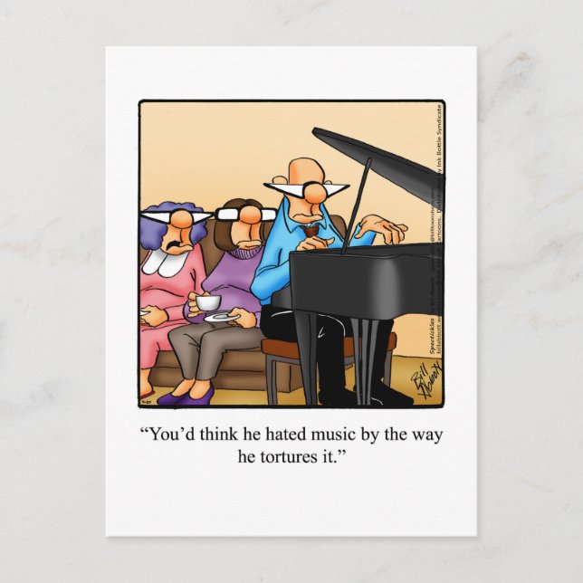 Music Humor Piano Postcard (Front)
