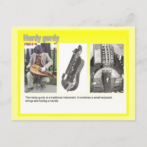 Music  Hurdy gurdy player Postcard