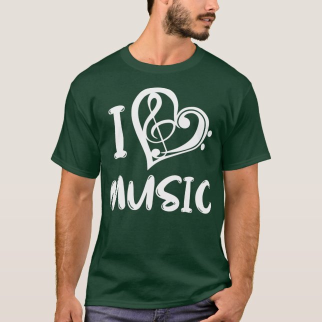 Music  I Love Music Design T-Shirt (Front)