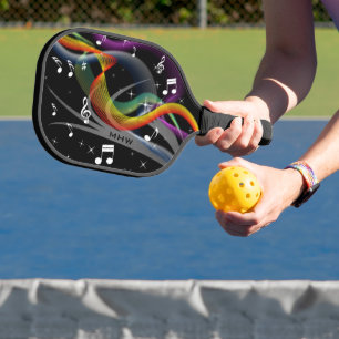 Music Illustration custom monogram Pickleball Paddle