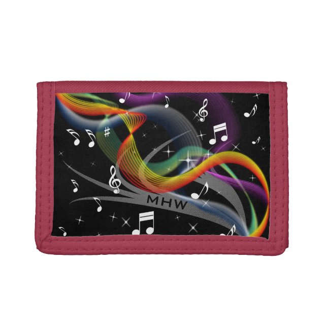 Music Illustration custom monogram wallets (Front)