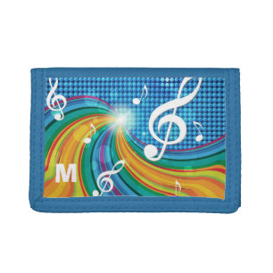 Music Illustration custom monogram wallets