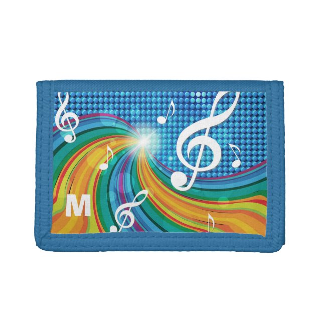 Music Illustration custom monogram wallets (Front)