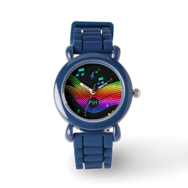 Music Illustration custom monogram watches (Front)
