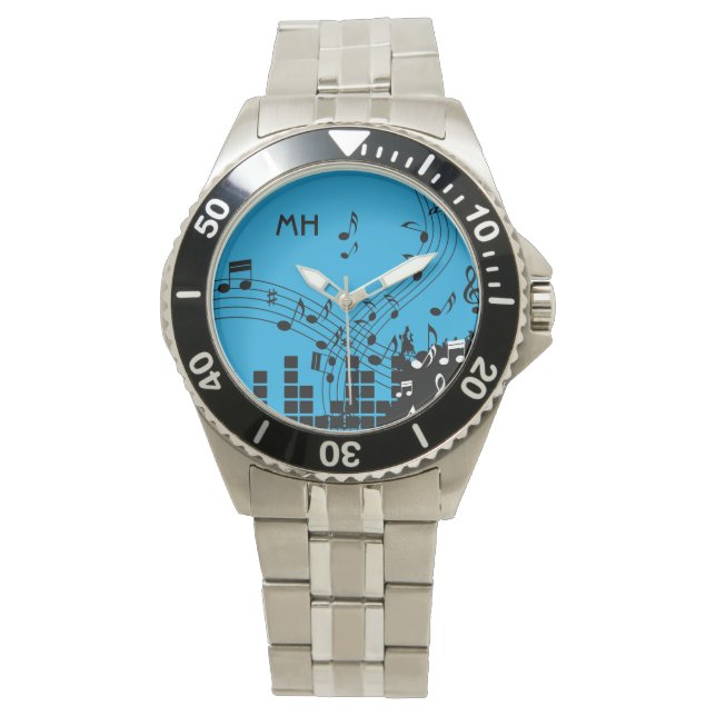 Music Illustration custom monogram watches (Front)