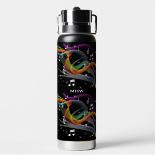 Music Illustration custom monogram Water Bottle