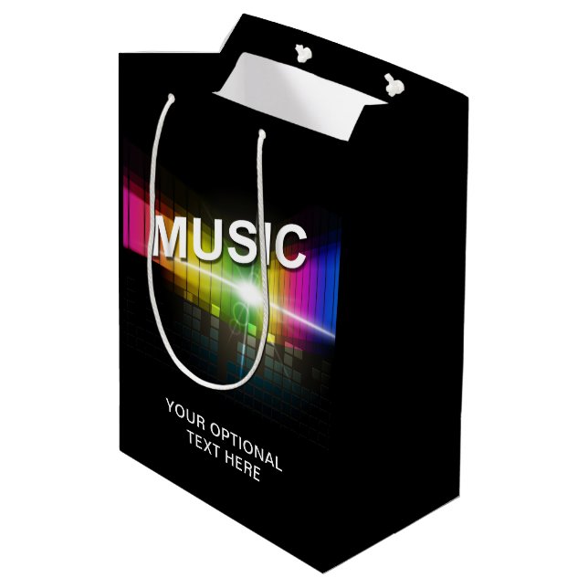 Music Illustration custom text gift bag (Back Angled)