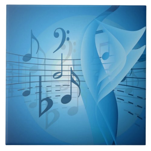 Music in Blue Ceramic Tile