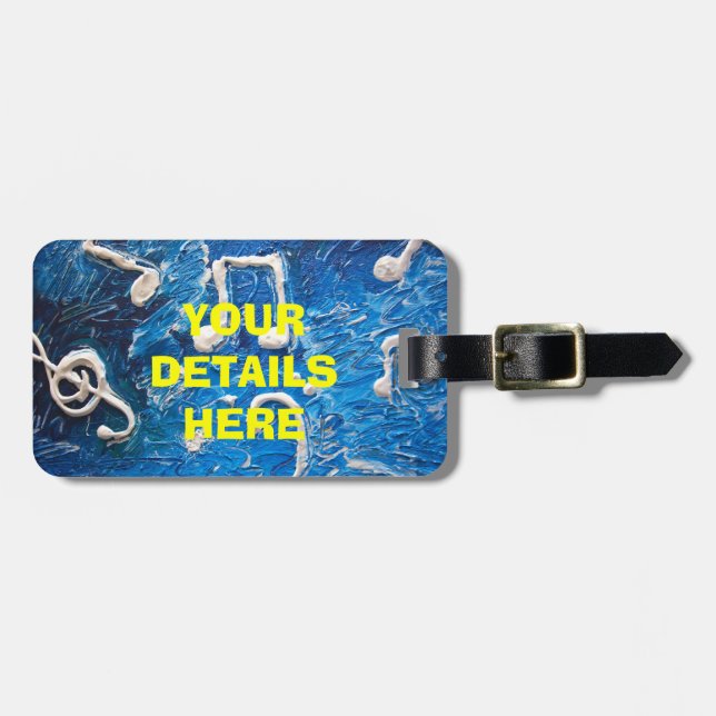 Music in Blue customisable tag (Front Horizontal)