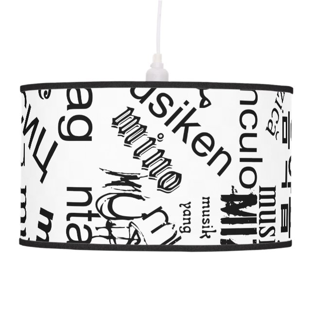 Music in Different Languages Ceiling Lamp (Front)