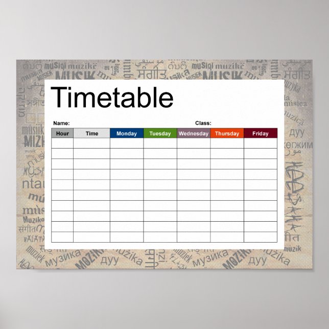 Music in Different Languages Poster (Front)