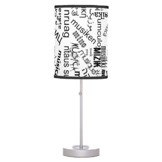 Music in Different Languages Table Lamp