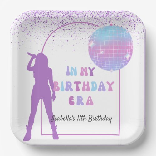 Music In My Birthday Era Purple Birthday Party  Paper Plates
