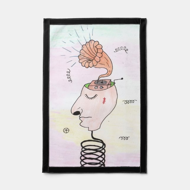 "Music in my head" Postcard Pennant (Front)