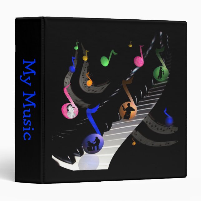 Music in Space Colorful Galaxy Binder (Front/Spine)