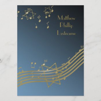Music In The Air Bar Mitzvah 7.5 Invitation by InBeTeen at Zazzle