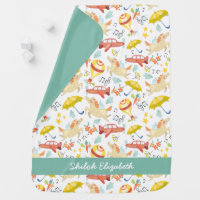 Music in the Air | Unicorns | Personalized Swaddle Baby Blanket