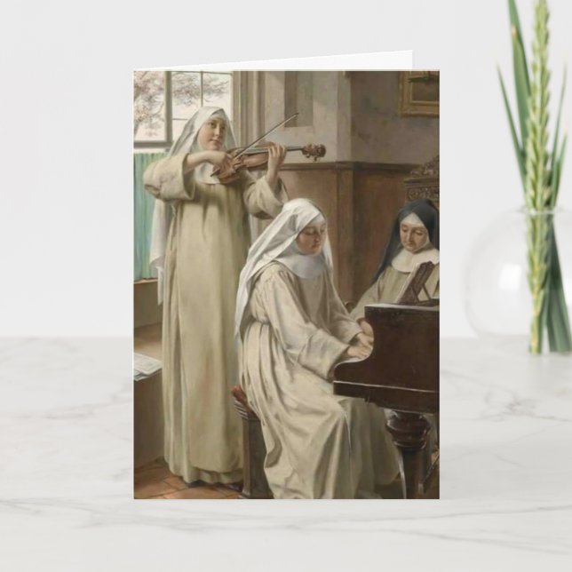 Music in the Cloister Catholic Nuns Violin Piano Card (Front)
