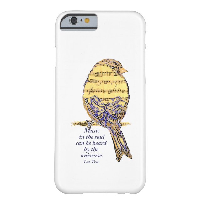Music in the Soul Quote & Music Note Bird Case-Mate iPhone Case (Back)