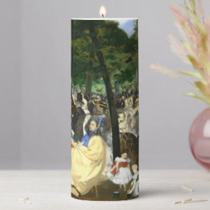 Music in the Tullerias Edouard Manet Pillar Candle