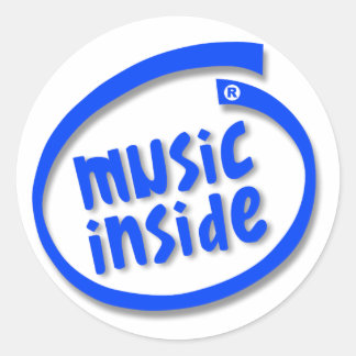 Music Inside Classic Round Sticker