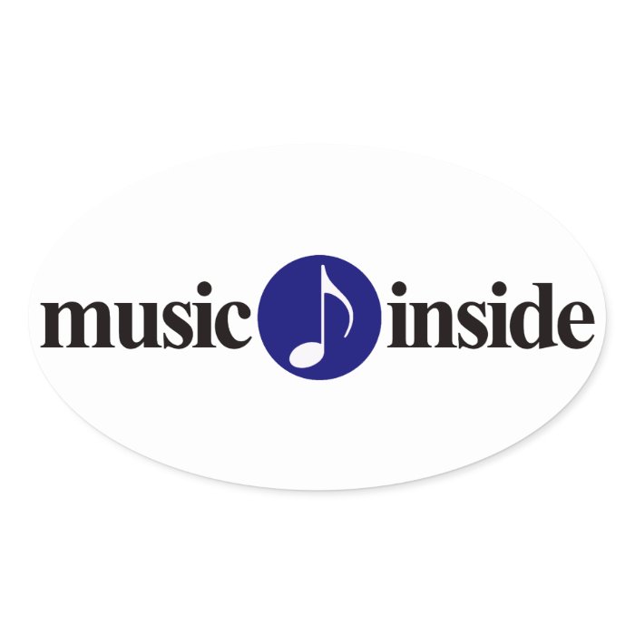 music inside oval sticker